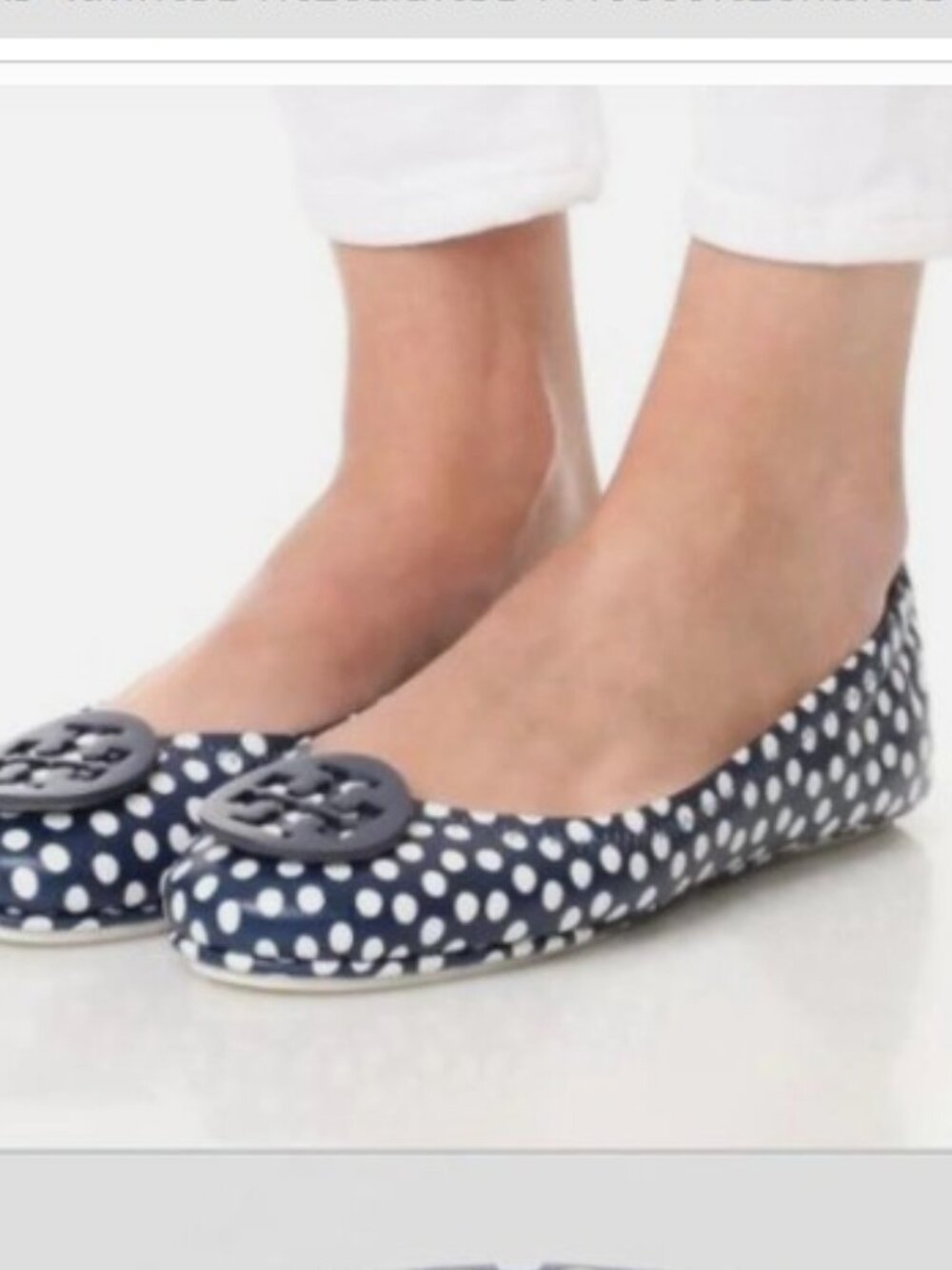 Tory Burch Tory Burch Minnie Ballet Flats Navy Blue Polka Dot 8M